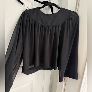 Wilfred Black Long-Sleeve Peasant Blouse
